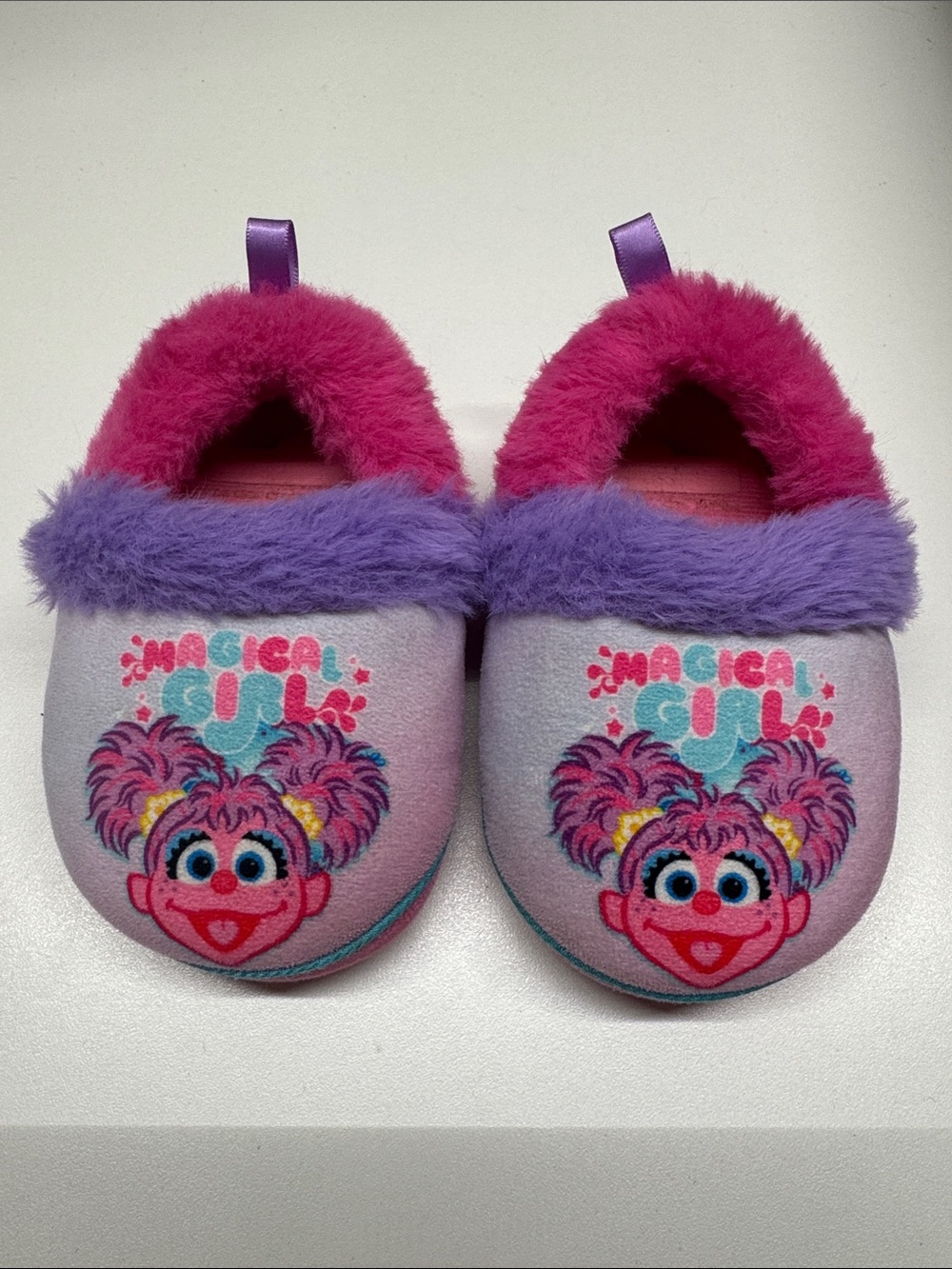 *5/$25* or *3/$15* Toddler Abby Cadabby Magical Girl Purple & Pink Furry Slipper